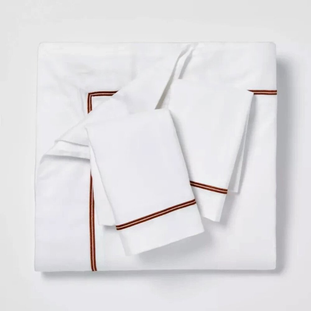 Luxe Embroidered Border Duvet Cover and Sham Set - Picture 4 of 6
